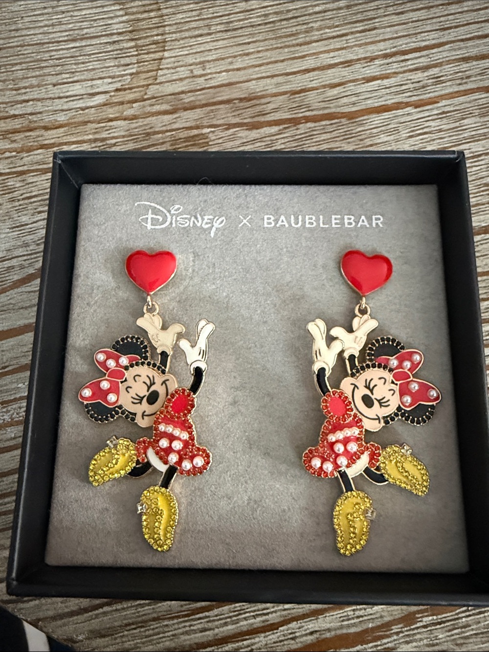 BaubleBar Disney Minnie Mouse Red, Yellow & Black Dangle Earrings